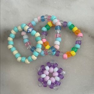 Colorful Beaded Kandi Bracelets Set